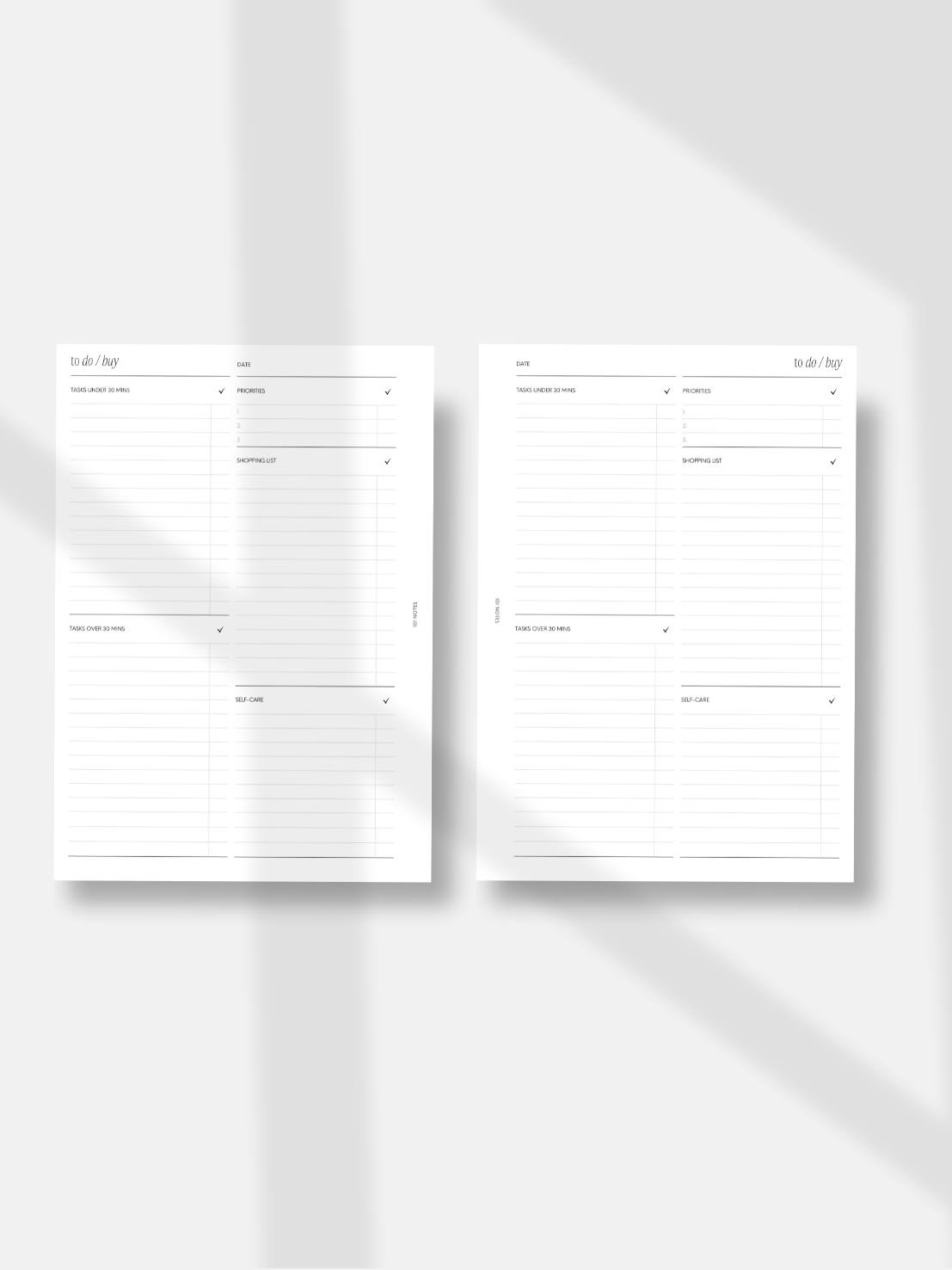 All-In-One To Do / Buy List Planner Inserts