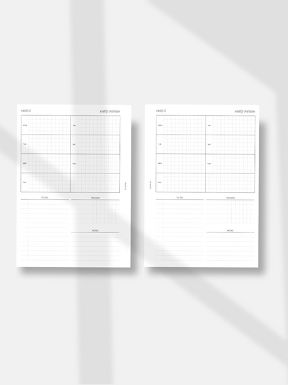 Undated Weekly Planner Inserts - WO1P-003